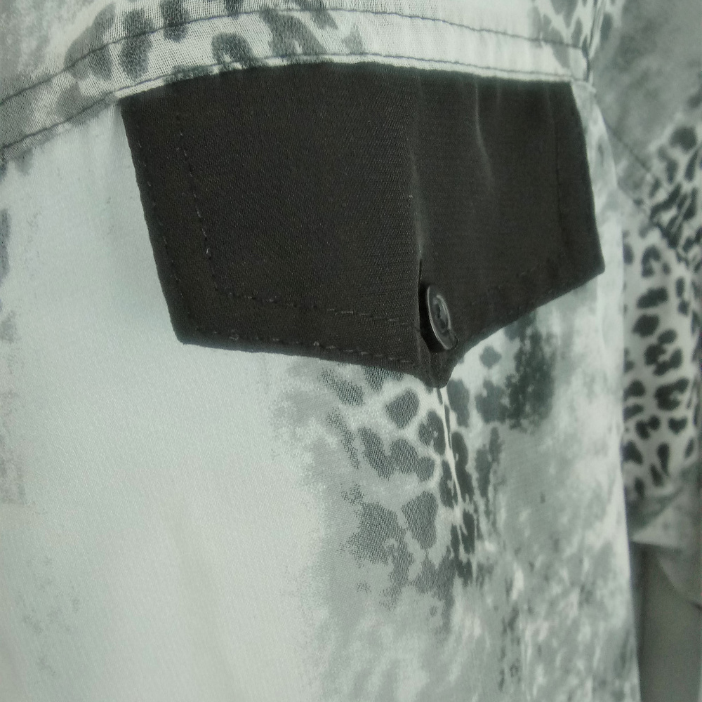 Vanity Sheer Leopard Print Button Down Blouse - image 4